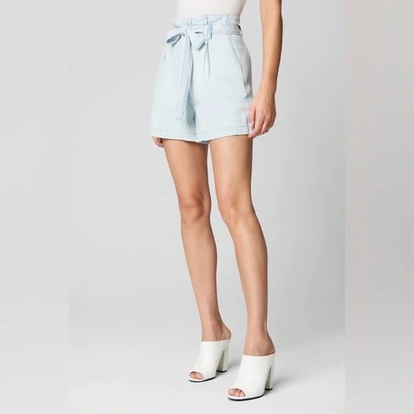 Blank NYC Inside Friend Belted Paperbag Light Wash Shorts Size 25 - Picture 1 of 11